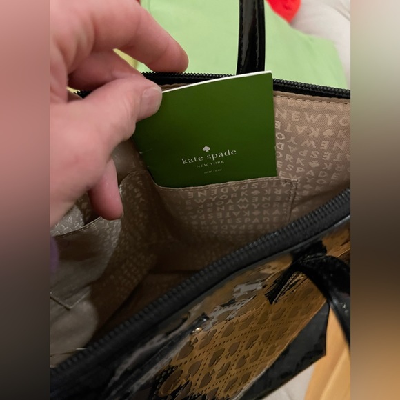 KATE SPADE NEW YORK Women's Black Patent Leather Tote Bag Org. $399 AUTH NWOT - Picture 12 of 16